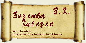 Božinka Kulezić vizit kartica